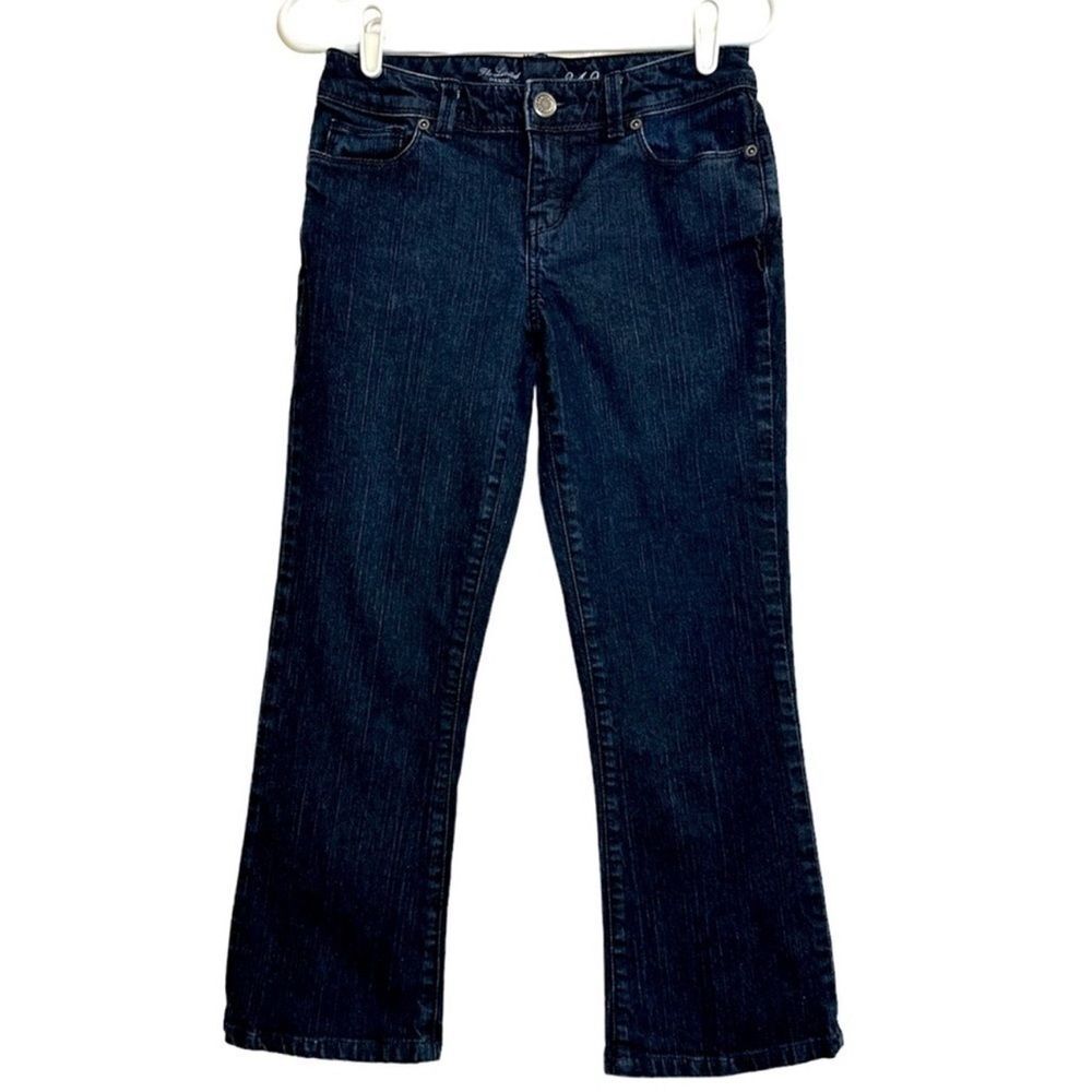 The Limited Y2K Low Rise Dark Wash Bootcut Jeans Petite Size 2 Studded Pockets
